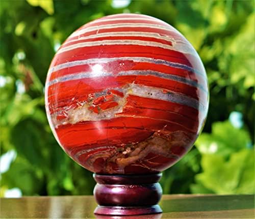 Полиран природен наречен црвен Јаспер кристал Чакрас заздравувајќи метафизички камена сфера Голема камења Медитација Фенг Шуи Аура