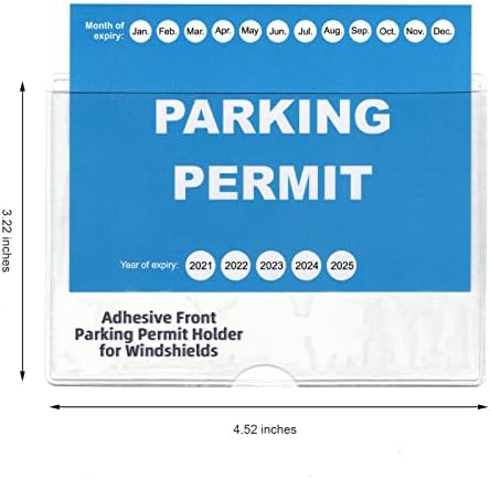 Gialer 2 Пакет-Држач За Дозвола За Паркирање За Шофершајбната На Автомобилот-Јасна Торбичка За Паркирање Со Лепило-Винил Пластичен