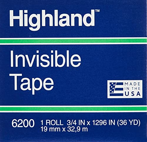 Хајленд 6200 Невидлива лента, 0,75 инчи x 36 јарди, мат