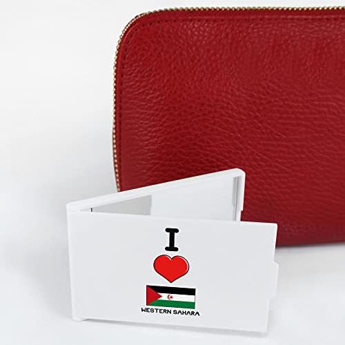 Азиеда „Ја сакам Западна Сахара“ Компактен/огледало за шминка за патување/џеб