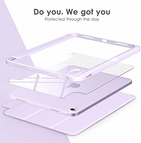 DTTOCASE iPad 10-Та Генерација Јасно Бледо Виолетова Кутија Пакет Со Kickstand Заштитни Случај-Светло Виолетова