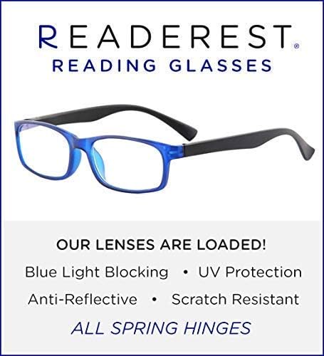 Читателите Сина Светлина Блокирање Очила За Читање Компјутерски Очила, модерен за мажи и жени, Анти Отсјај, Анти-Напрегање На Очите, ув заштита