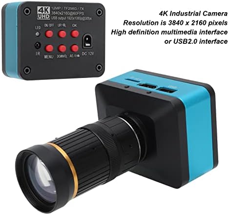 Микроскоп Видео камера, AC100‑240V USB2.0 8‑50mm F1.4 леќи во живо во живо во реално време Индустриска веб -камера C Mount CS за научно
