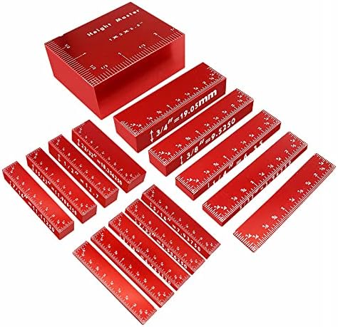 17 парчиња блокови за поставување на висина поставени прецизни шипки за поставување алуминиум за додатоци за рутер и табела за пила