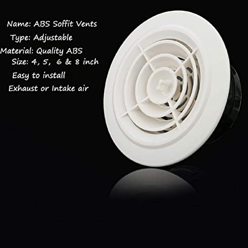 ABS Air vents, прилагодливо софит отвор за проветрување ABS Air Vent Louver White Grille Cover за таванот или wallидот