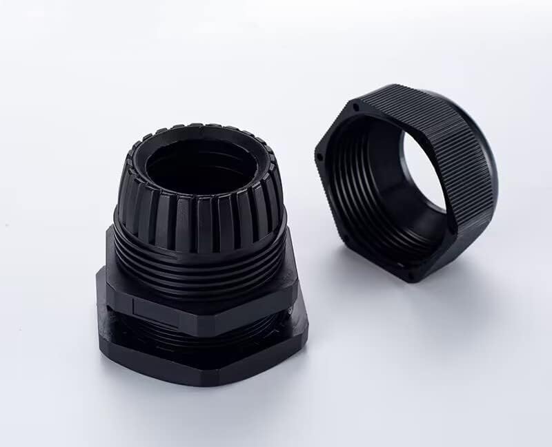 Luoqiufa PG11Cable Gland комплет пластични водоотпорни прилагодливи зглобови од 5-10мм кабели со гумени дихтунзи, црни 20 парчиња