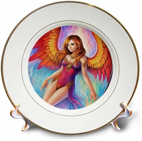 3drose Elegant Woman - Ангел со црвена коса, шарм на портокалови крилја - плочи