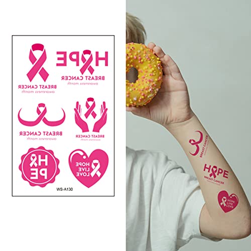 Свесност За Рак На дојка Налепници За Тетоважа Розова Лента Привремени Тетоважи Водоотпорно Тело На Лицето Привремени Налепници Материјали