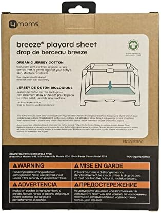 4moms Breeze Playard Playard Organic Jersey памучен лист, за бебиња басинети и мебел, машина за перење и органски памук, овесна