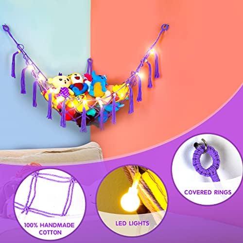 Linxius полнети животински хамак, мрежа за полнети животни, umамбо играчка за играчка за животни со LED светла кадифен играчки за