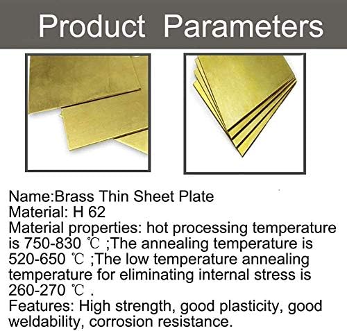 Z Креирај дизајн месинг плоча Бакар плоча метал сурова ладење Индустриски материјали H62 Cu Дебелина 1мм, 1 * 110 * 110мм метална