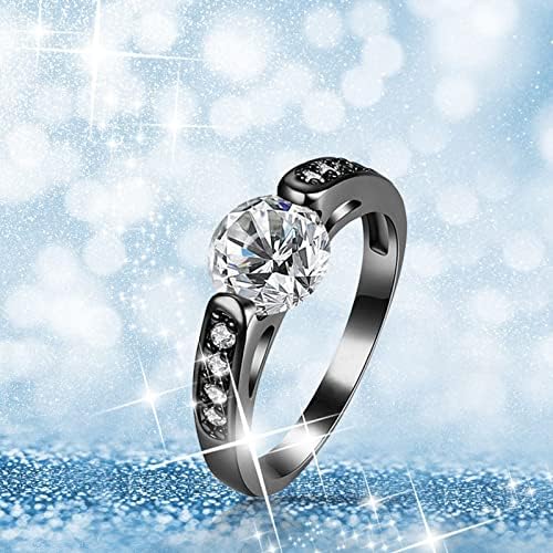 2023 Црн прстен бел цирконија дијамантски прстен за венчавки прстени прстени тинејџерски момчиња