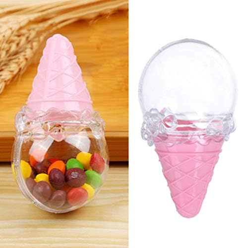 Бестонзон 16 парчиња Мини Бонбони Шишиња Во Форма На Сладолед Пластични Кутии За Забави Третирајте Ги Добрите Кутии За Подароци Тегли