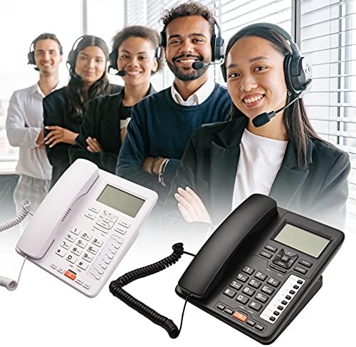 Xixian Firdline Телефон, ОР6400 2-линиски десктоп кабел телефон со систем за одговарање на повик за повик/повик за лична карта на чекање