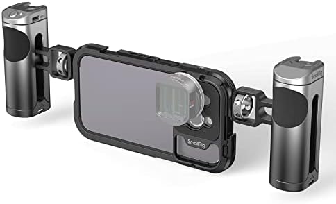 Комплет за видео лажици Smallrig Smartphone за iPhone 14 Pro со безжични контролни двојни рачки, комплет за кафез на алуминиумски