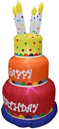 Пакет за двојни роденденски и патриотски забави, вклучува 6 нозе високи среќни роденденски торта надувување со свеќи, и 4 нозе високи
