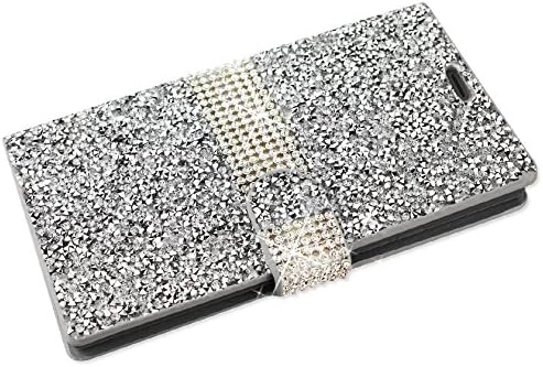 Реико Безжичен Samsung Galaxy S7Edge Sm-G935V Rhinestone Паричник Случај-Сребро