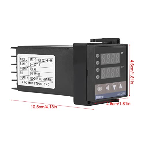 Контролер на температура на PID, контролер на температура на PID, 0-50 ℃ Аларм REX C100 Дигитален интелигентен термостат LED PID, контролори