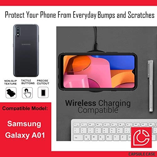 Охајо Случај Компатибилен Со Galaxy A01 [Хибриден Трансформатор Влијание Солиден Kickstand Црн Случај Покритие Со Ремен Клип Футрола] За Samsung