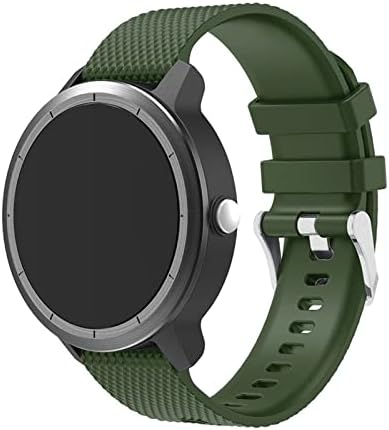 Пури 20мм силиконска гума за часовници за часовници за часовници за Garmin Vivoactive 3/Vivomove HR HR Smart Watch Band
