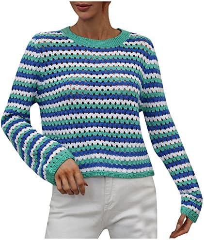 Prdecexlu Surf долги ракави џемпер дами зима плус големина обична крпеница лабава џемпер плетена шарена ладна лажичка