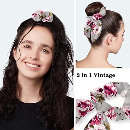 Цвеќиња растителни капачиња за чистење жени долга коса, прилагодлива вратоврска назад капа со сет за прстен за коса, една големина на