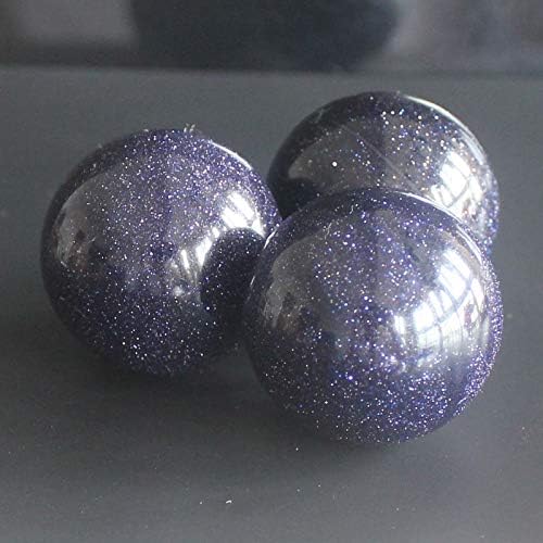 HLBSHI 2PC Gemstone Blue Goldstone Sphere Ball Chakra Hualing Crystal Reiki занаети 25мм