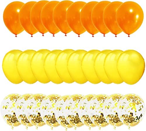 Портокалово Злато Жолти Балони/Украси За Дипломирање Портокал 2023 30 парчиња За Жени За Fall Роденденска Забава/Есенски Украси За Невестински