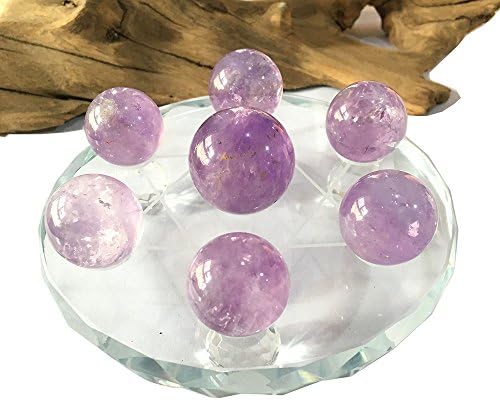Мозоао природна аметист кристална топка седум starвездени групи кристални сфери qixing-низа украс со јасно кварцно кристално стакло