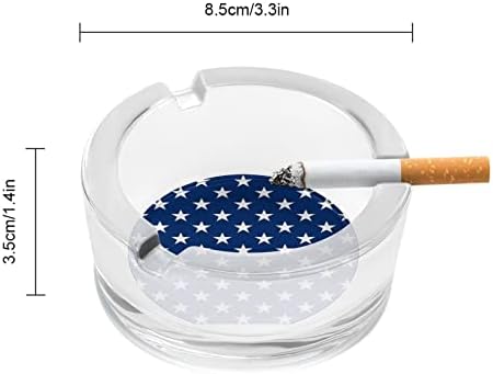 Американско знаме морнарица сини starsвезди стакло пепелник за цигари тркалезни ленти за пепел за домашна канцеларија и ресторани