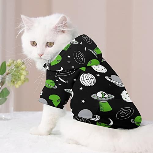 Надворешен простор за вонземјани мачки со една парчиња кошула трендовски костум за кучиња со додатоци за миленичиња со капа