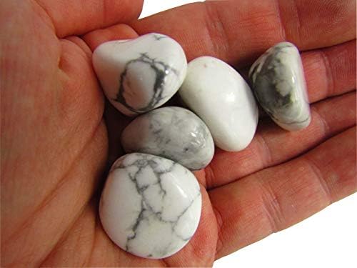 Circuitoffice 5 парчиња бели вревани капчиња - лековити камења, метафизичко заздравување, чакра камења за Вика, Реики, заздравување, метафизички,
