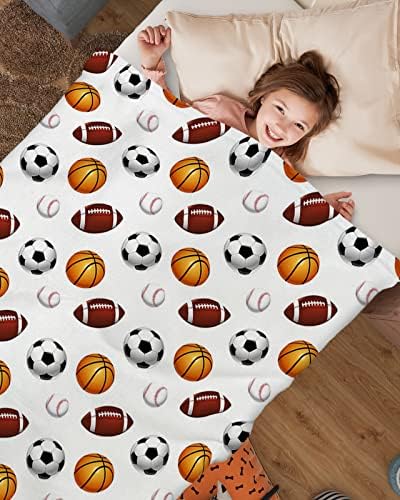 Бебе ќебиња игри со топка супер меки удобни ќебиња за дете новороденче расадник кошаркарски фудбалски рагби спортски кревет кревет фрли ќебе шетач