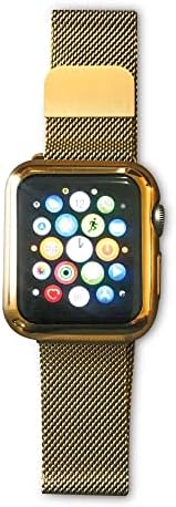 Јамка за замена на јамка на Apple Watch, лента од 38 мм со покривка/кутија, метална нараквица, магнетно затворање, компатибилно со серија 3 Apple