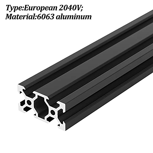 2 парчиња 400мм 2040 V Европски стандарден анодизиран црн алуминиумски профил Екструзија Линеарна железница за 3Д печатач и CNC машина