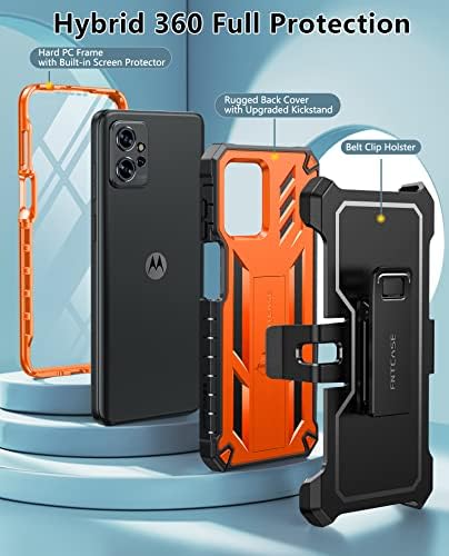 Fntcase За Motorola Moto G-Power-2023 Случај: Moto G 5G 2023 Телефон Случај Капка Заштита Солиден Појас-Клип &засилувач; Kickstand