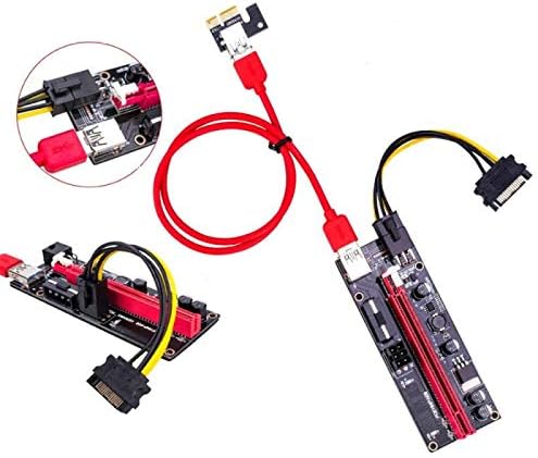 Конектори USB 3.0 PCI -E Riser Ver 009S Express 1x 4x 8x 16x Extender Riser Adapter картичка SATA 15pin до 6 пински кабел за напојување -кабел