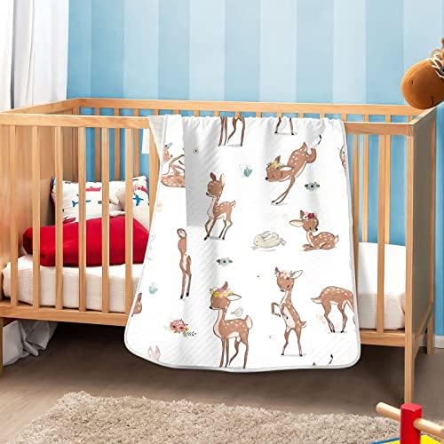 Цртано цртано цртано памучно ќебе за зајаци за новороденчиња, примање ќебе, лесен меко висино ќебе за креветчето, шетач, расадник ќебиња, 30х40