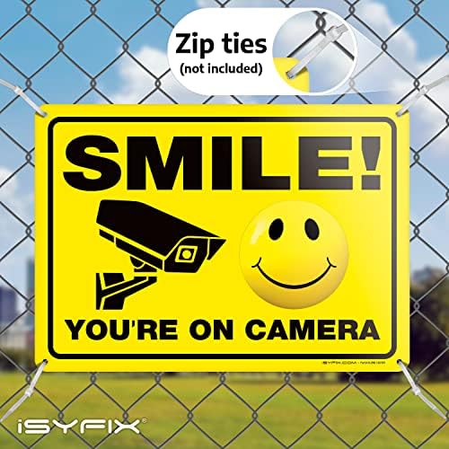исификс Насмевка вие сте На Камерата Рефлектирачки Знаци За Бизнис - 1 Пакет 14х10 Инчи – Без ' Рѓа .040 Алуминиумски Знак, Ламиниран