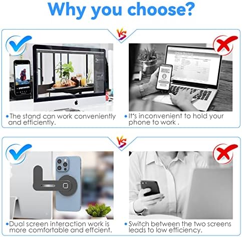 Држач за магнетски телефон CloudValley за лаптоп дизајниран за iPhone 14/13 / 12 серија Magsafe, прилагодлив монитор за монитори