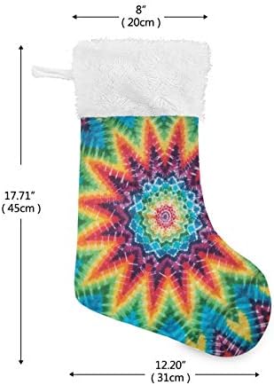 Алаза Божиќни чорапи разнобојни уникатни врски за боја уметност се сретнат со виножито цвет класичен персонализирани големи декорации за порибување