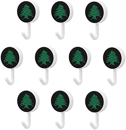 Британски Колумбија дрво Тркалезни пластични куки за еднократно лепило за лепило висечки wallидни куки за кујна бања 10 пакувања