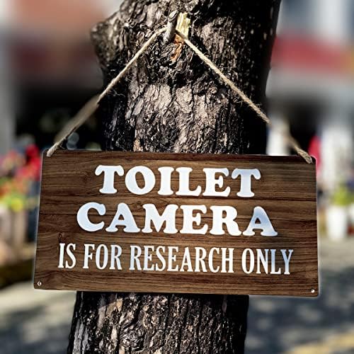 Селски стил wallидна уметност фарма -куќа тоалетна камера е наменета за истражување само дрвени знаци рустикален виси wallиден плакета хумор знак за бања домашен деко?