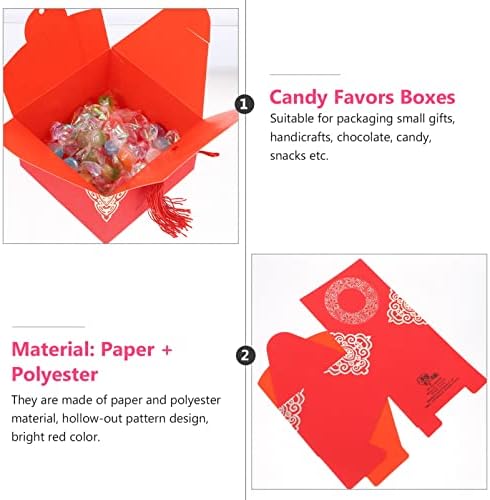 Абаодам бонбони Подарок кутија 20 парчиња свадба боксови кутии црвена хартија бонбони кутии кутии за подароци за кутии за забава