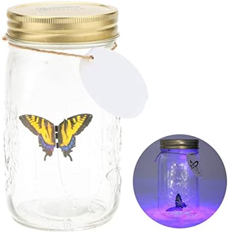 Пеперутка во стаклена тегла, hsxxf предводена ламба тегла анимирана пеперутка во чешма со тегла за да се активира декорација на подароци