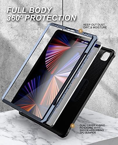 Таблет заштитен случај на таблети Компатибилен со iPad Pro 5 -та генерација 12.9inch -heavy grugged shockprofof заштитен случај на куќиште
