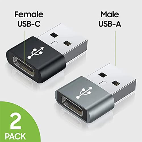 USB-C женски до USB машки брз адаптер компатибилен со вашиот T-Mobile Revvl 5G за полнач, синхронизација, OTG уреди како тастатура, глушец,