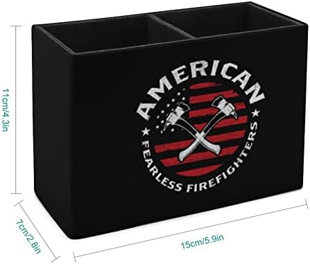 Американски бестрашен пожарникар ПУ кожен пенкало Куп за молив држач за купови за купови, кутија за контејнери за канцелариски садови