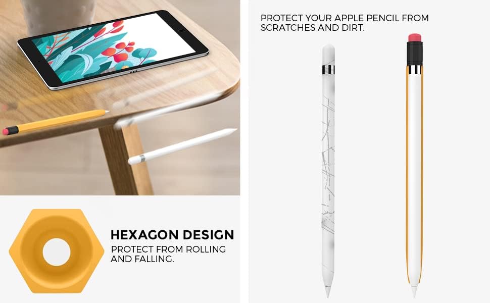 Кутија со молив со ракав за ракав, компатибилен со 1-та генерација на Apple Pencil, класичен мек силиконски заштитен капак што не се лизга,