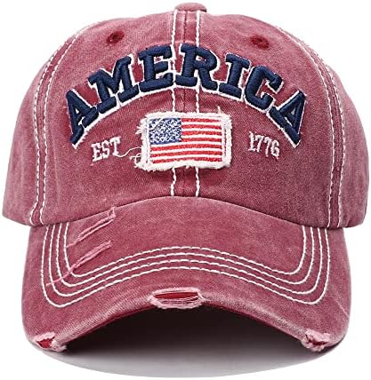 Америка САД Орли Знамеst 1776 Капа Капа-Дише Топка Капа Бејзбол Капа Прилагодлива Големина За Мажи И Жени Извезени